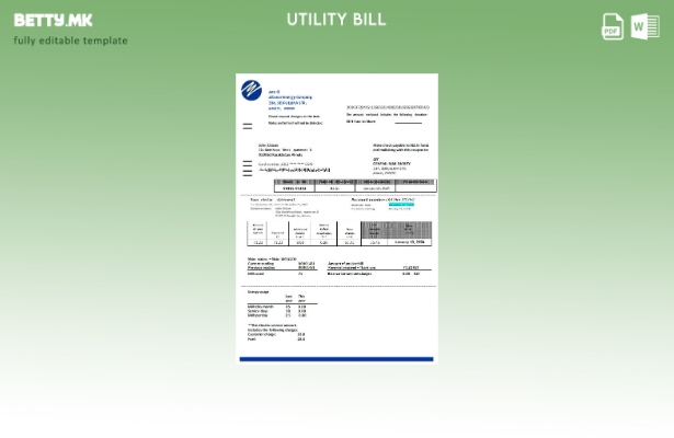 Модерен стил Шаблон за комунални сметки на Казахстанската Алијанса енергетска ко